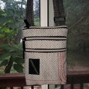 Dime bags gray black adjustable strap hemp purse